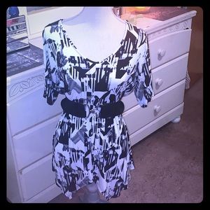 Modern Black & White Dress